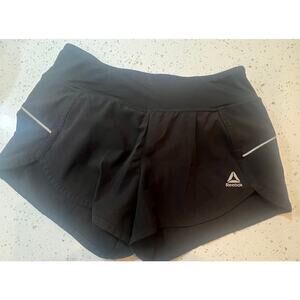 REEBOK RUNNING SHORTS BLACK AND GRAY WOMENS XS